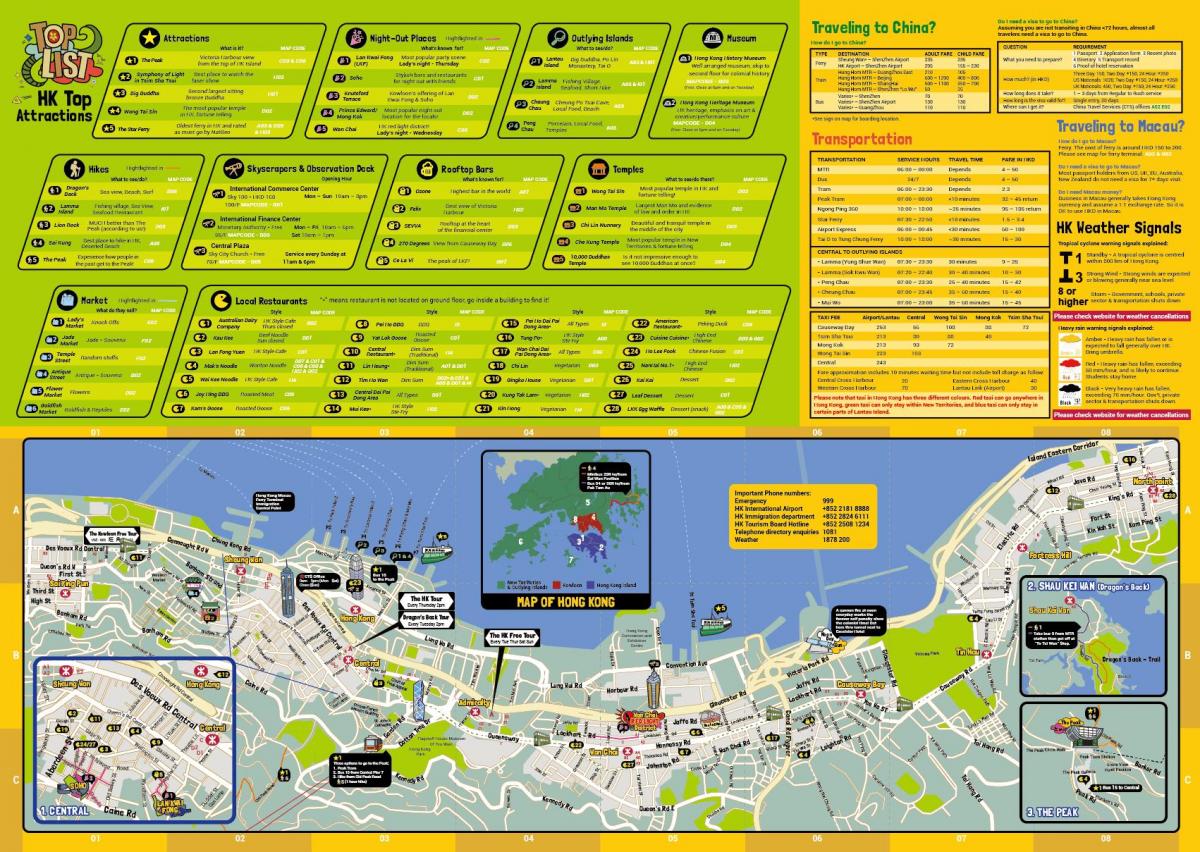 Hong Kong walking tours map